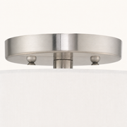 Hardware | close view of the brushed nickel canopy and short stem