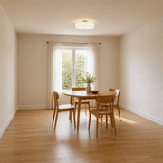 Scale | the fixture close to the ceiling against a full floor-to-ceiling window