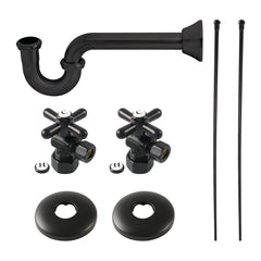 Trimscape Bathroom Sink Plumbing Supply Kit, Traditional, in Matte Black