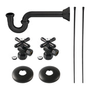 Trimscape Bathroom Sink Plumbing Supply Kit, Traditional, in Matte Black
