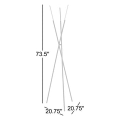 Tripod Floor Lamp, 3 Lights with Integrated LED and Metal Frame