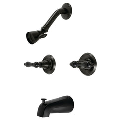 Tub and Shower Faucet, Heirloom, Double Handle in Matte Black