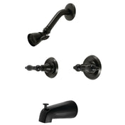 Tub and Shower Faucet, Heirloom, Double Handle in Matte Black