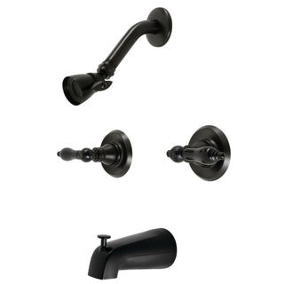 Tub and Shower Faucet, Heirloom, Double Handle in Matte Black