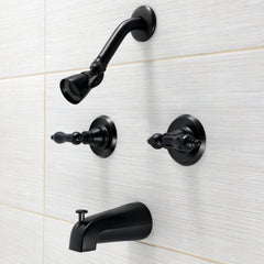 Tub and Shower Faucet, Heirloom, Double Handle in Matte Black