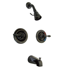 Tub and Shower Faucet, Heirloom, Pressure Balanced in Black Stainless Steel