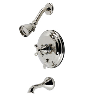 Tub and Shower Faucet, Heirloom, Pressure Balanced with Single Cross Handle