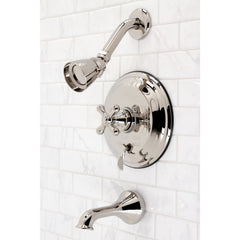 Tub and Shower Faucet, Heirloom, Pressure Balanced with Single Cross Handle