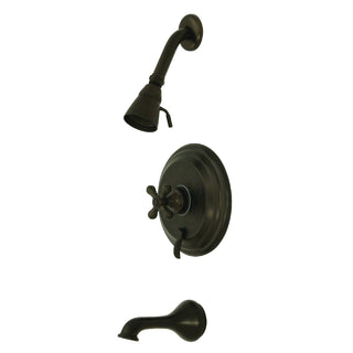 Tub and Shower Faucet, Heirloom, Single Cross Handle in Oil Rubbed Bronze
