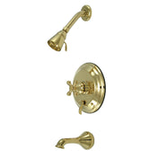 Tub and Shower Faucet, Heirloom, Single Handle Pressure Balanced in Polished Brass