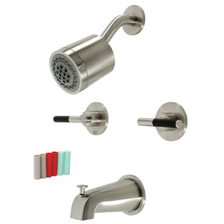 Tub and Shower Faucet, Kaiser, Double Handle in Brushed Nickel