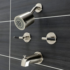 Tub and Shower Faucet, Kaiser, Double Handle in Brushed Nickel