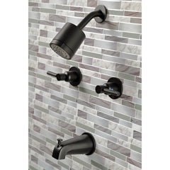 Tub and Shower Faucet, Kaiser, Double Handle in Matte Black