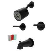 Tub and Shower Faucet, Kaiser, Double Handle in Matte Black