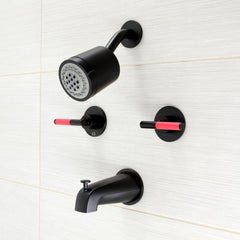 Tub and Shower Faucet, Kaiser, Double Handle in Matte Black
