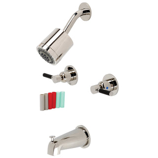 Tub and Shower Faucet, Kaiser, Double Handle in Polished Nickel