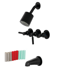 Tub and Shower Faucet, Kaiser, Triple Handle in Matte Black