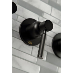 Tub and Shower Faucet, Kaiser, Triple Handle in Matte Black