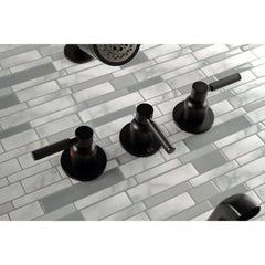 Tub and Shower Faucet, Kaiser, Triple Handle in Matte Black