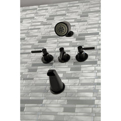 Tub and Shower Faucet, Kaiser, Triple Handle in Matte Black
