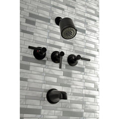 Tub and Shower Faucet, Kaiser, Triple Handle in Matte Black