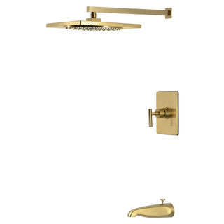 Tub and Shower Faucet, Manhattan, Pressure Balanced in Brushed Brass