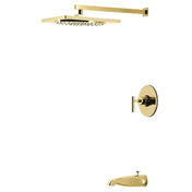 Tub and Shower Faucet, Manhattan, Single Handle in Polished Brass