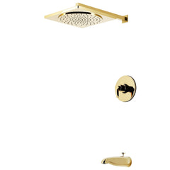 Tub and Shower Faucet, NuvoFusion, Pressure Balanced in Polished Brass