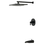 Tub and Shower Faucet, NuvoFusion, Single-Handle Pressure Balanced in Matte Black