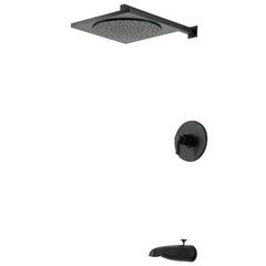 Tub and Shower Faucet, NuvoFusion, Single-Handle Pressure Balanced in Matte Black