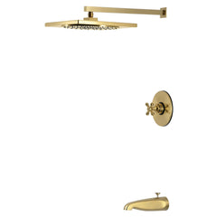 Tub and Shower Faucet, Restoration, Single Handle in Brushed Brass
