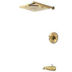 Tub and Shower Faucet, Restoration, Single Handle in Brushed Brass