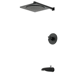 Tub and Shower Faucet Set, Restoration, Pressure Balanced in Matte Black