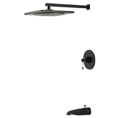 Tub and Shower Faucet Set, Victorian, Pressure Balanced in Matte Black