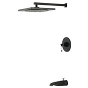 Tub and Shower Faucet Set, Victorian, Pressure Balanced in Matte Black