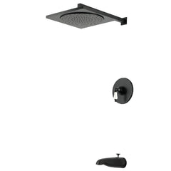 Tub and Shower Faucet Set, Victorian, Pressure Balanced in Matte Black