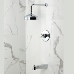 Tub and Shower Faucet, Single Handle, Pressure Balanced, Brass, Polished Chrome