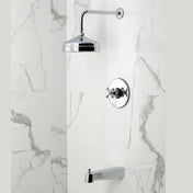 Tub and Shower Faucet, Single Handle, Pressure Balanced, Brass, Polished Chrome