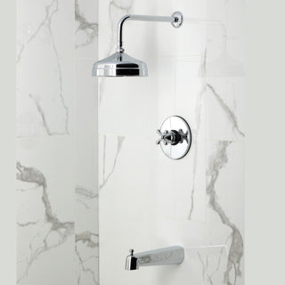 Tub and Shower Faucet, Single Handle, Pressure Balanced, Brass, Polished Chrome