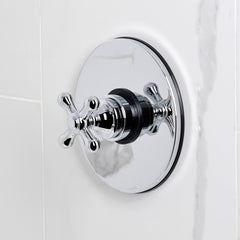 Tub and Shower Faucet, Single Handle, Pressure Balanced, Brass, Polished Chrome