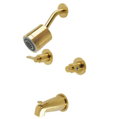 Tub and Shower Faucet, Sona, Double Handle in Brushed Brass