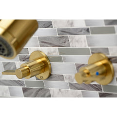 Tub and Shower Faucet, Sona, Double Handle in Brushed Brass