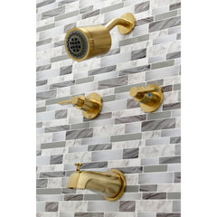 Tub and Shower Faucet, Sona, Double Handle in Brushed Brass
