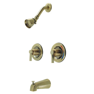 Tub and Shower Faucet, Sona, Double Handle Pressure Balanced in Antique Brass