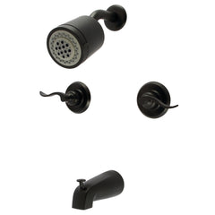 Tub and Shower Faucet, Tulare, Double Handle in Matte Black