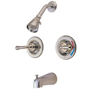 Tub and Shower Faucet, Tulare, Double Handle Pressure Balanced in Brushed Nickel