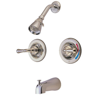 Tub and Shower Faucet, Tulare, Double Handle Pressure Balanced in Brushed Nickel