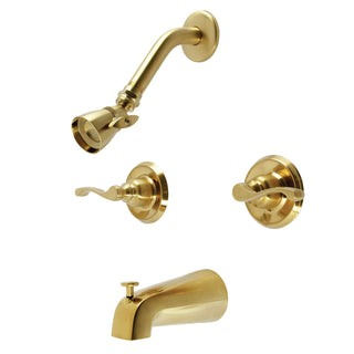 Tub and Shower Faucet, Tulare, Double Lever Handle in Brushed Brass