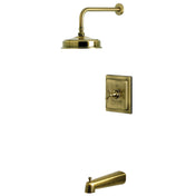 Tub and Shower Faucet, Tulare, Single Handle in Antique Brass