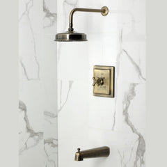 Tub and Shower Faucet, Tulare, Single Handle in Antique Brass